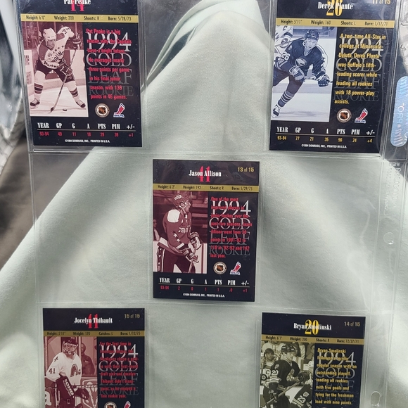 1994-95 Leaf Gold Leaf Rookie Inserts, Complete Set 1-15, Brodeur, Arnott - Picture 6 of 6